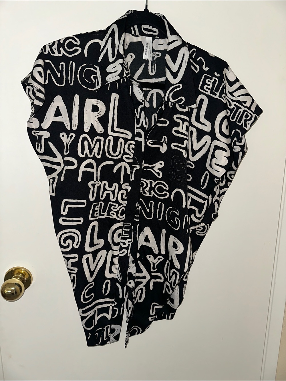Live 4 Truth Black & White Graphic Button-Front Skirt
